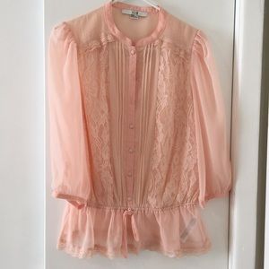 Sheer peach blouse